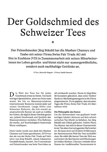 Der Goldschmied des Schweizer Tees